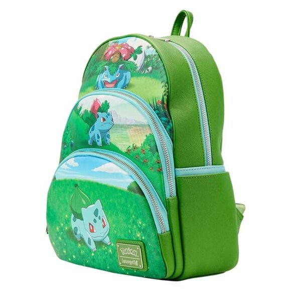 NWT Loungefly Pokemon Bulbasaur Evolutions Triple Pocket Mini Backpack main image 4